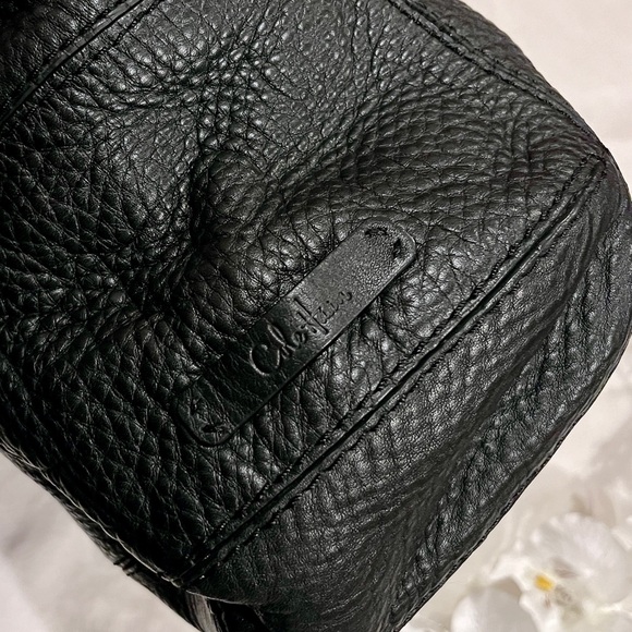 ✨🖤COLE HAAN Black Pebbled Leather Shoulder Purse Bag w/Adj. Buckle Straps 🖤✨ - Picture 6 of 17